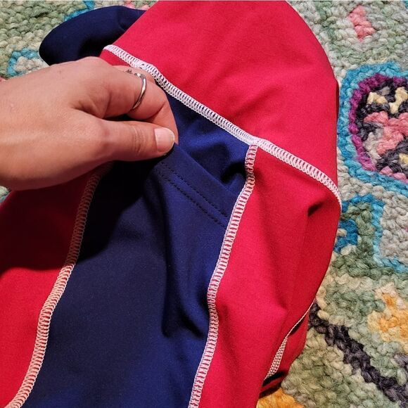 Dover Saddlery Stride Color Block Full Seat Mesh Tight Patriotic Small - Picture 8 of 9